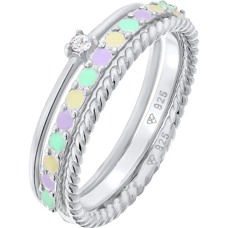 ELLI Prsteň tyrkysová / svetložltá / orgovánová / strieborná 54238056