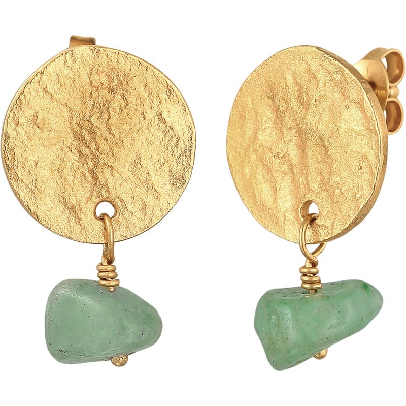 ELLI PREMIUM Náušnice zlatá / zelená 67101614