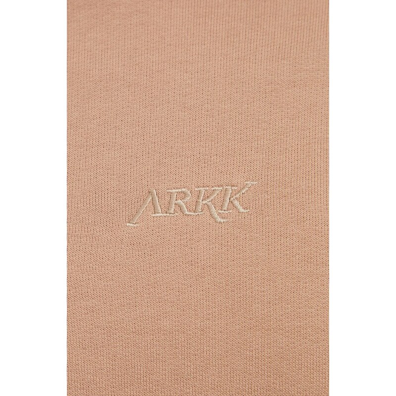 Bavlnená mikina Arkk Copenhagen unisex, béžová farba, s kapucňou, jednofarebná