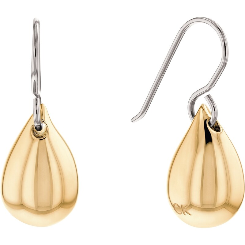 Calvin Klein Elegantné bicolor náušnice z ocele Sculptured Drops 66580578