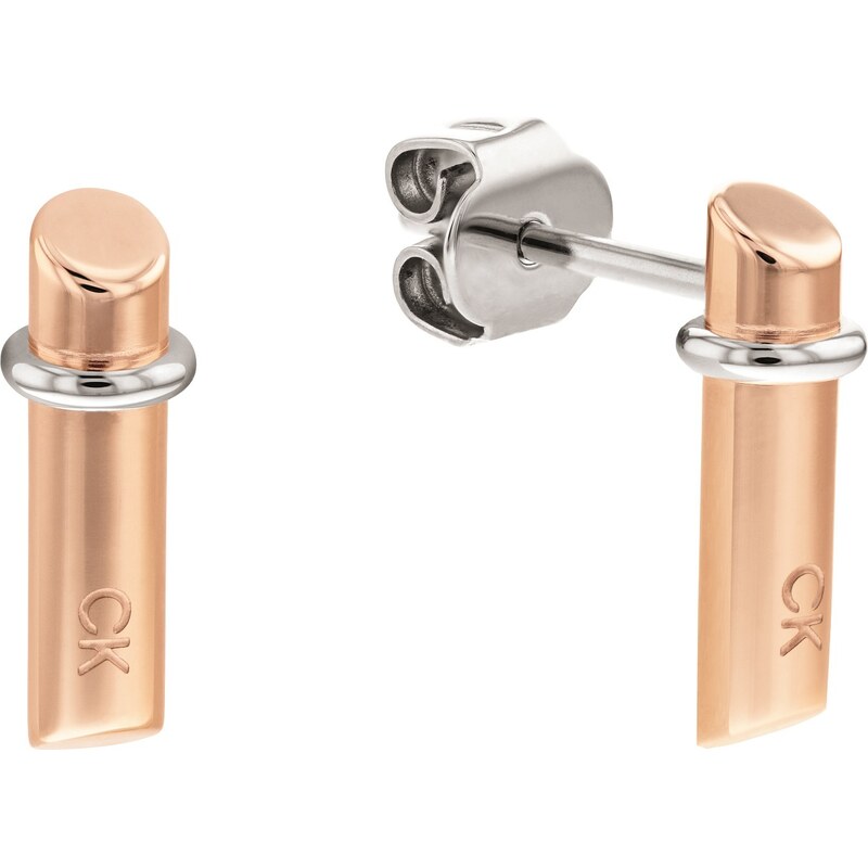 Calvin Klein Minimalistické bicolor náušnice z ocele Elongated Linear 67122695