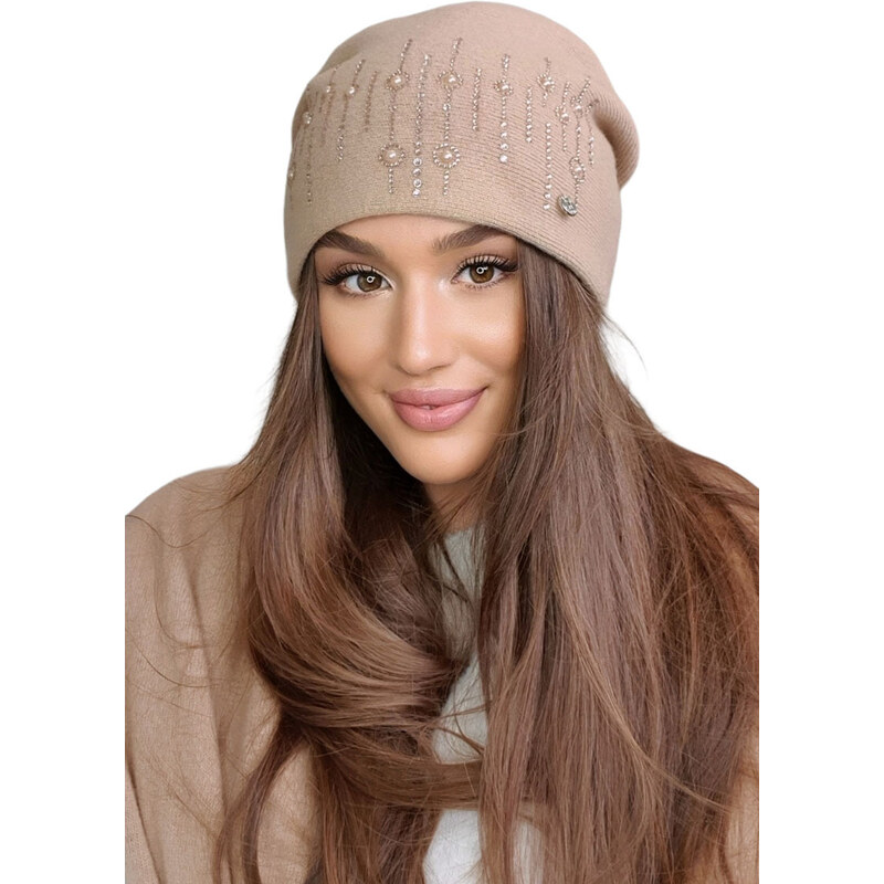 Kamea Camel dámska štýlová zimná čiapka Eleni, Farba camel 35993446