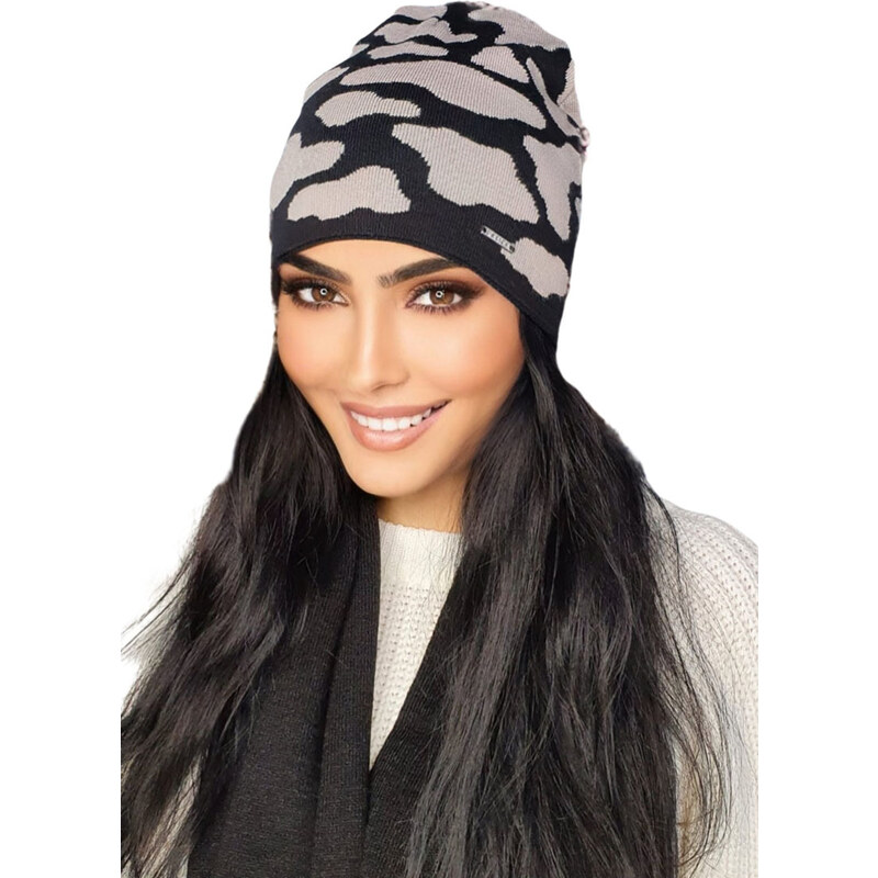 Kamea Tmavobéžová štýlová dámska čiapka Hasna, Farba tmavobéžová 36165770