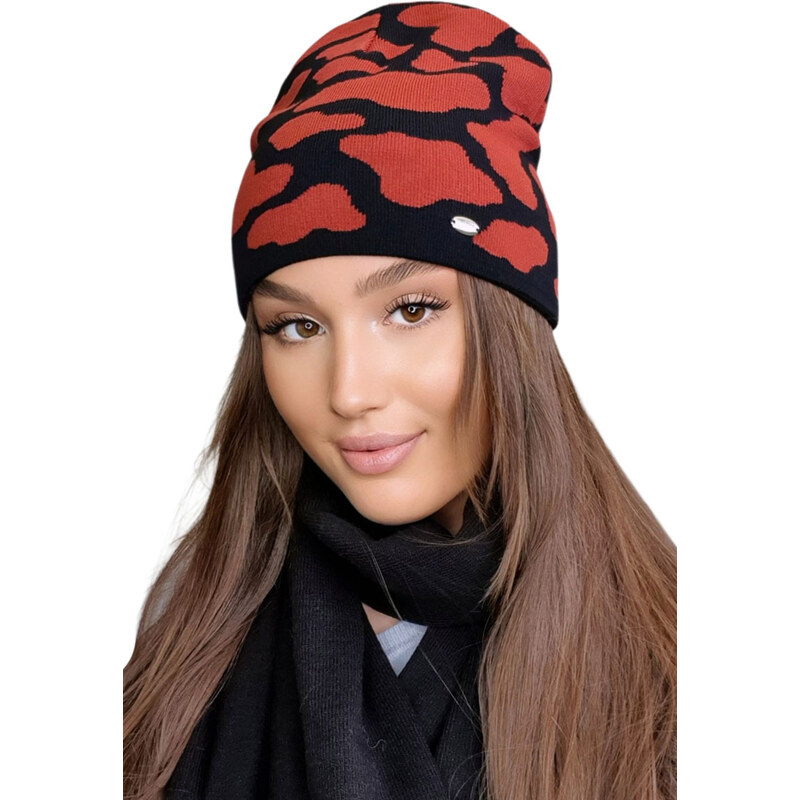 Kamea Tehlová štýlová dámska čiapka Hasna, Farba tehlová 35993478