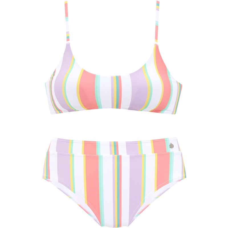 LASCANA Bikiny svetlozelená / pastelovo fialová / svetlofialová / 54233448