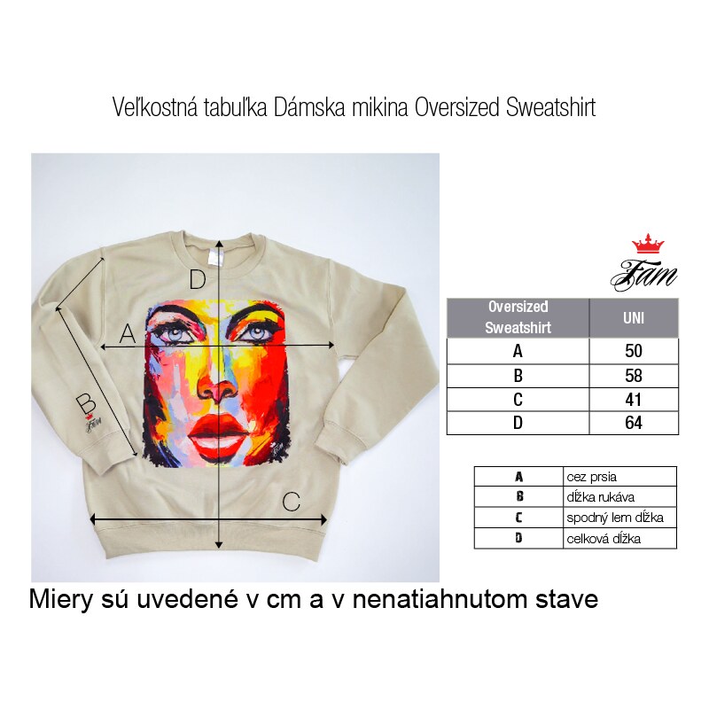 Fam Dámska mikina Oversized Sweatshirt - Piesková