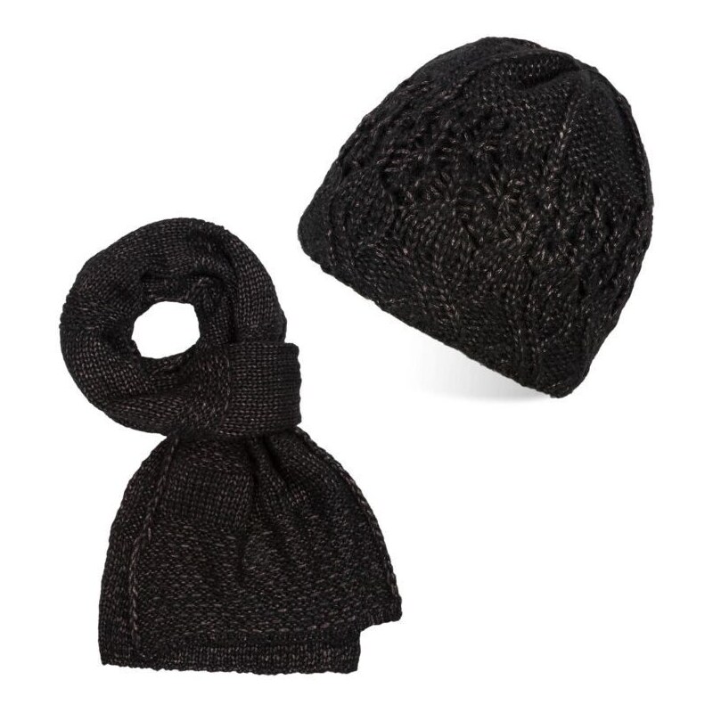 Paolo Peruzzi Dámska súprava čiapka + šál ZZ-11-BL | čierna ZZ-11-BL 36019390