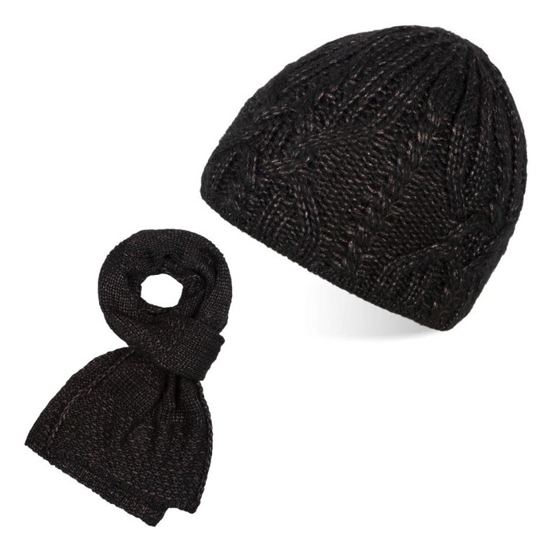 Paolo Peruzzi Dámska súprava čiapka + šál ZZ-13-BL | čierna ZZ-13-BL 36019395