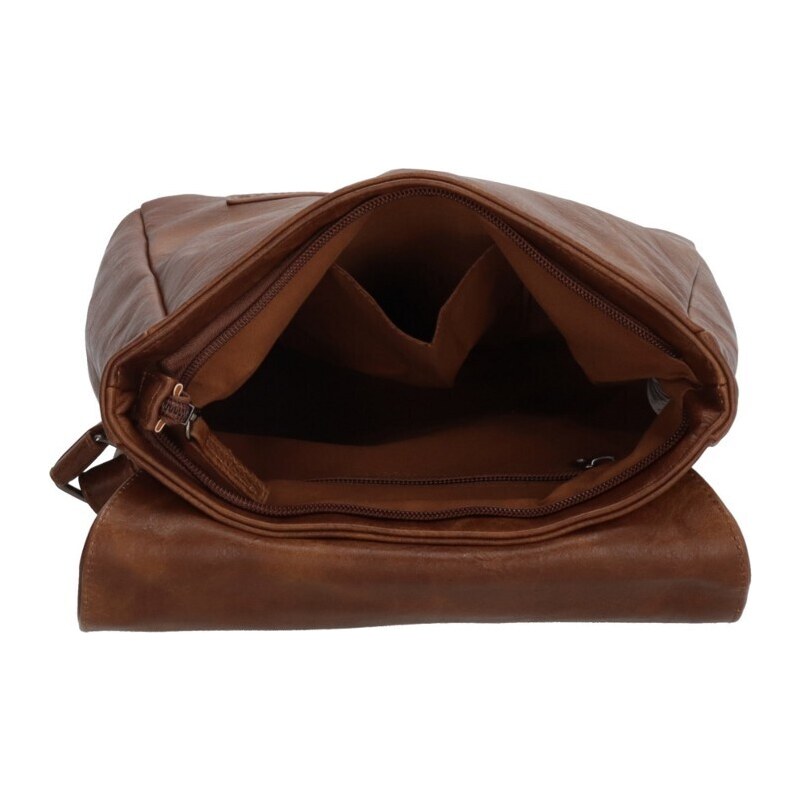 Beagles Hnedý elegantný kožený batoh „Midnight“