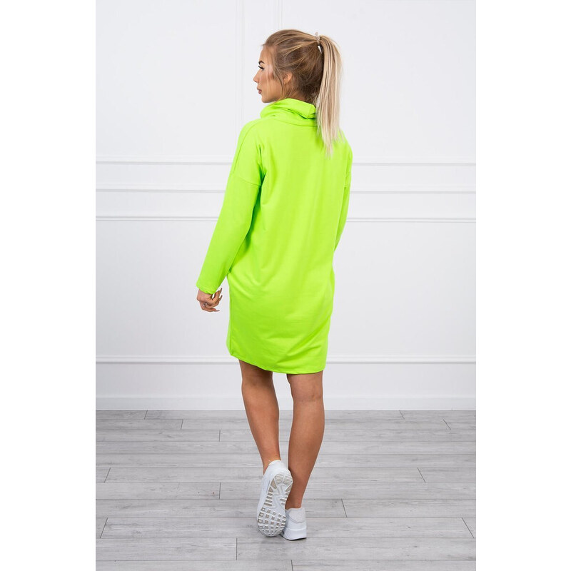 K-Fashion Zelené neónové šaty vo farbe kravaty 49759081