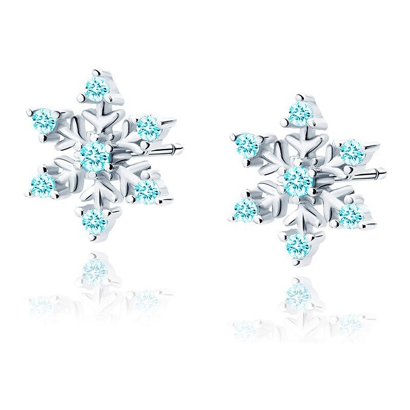 Olivie Strieborné náušnice MODRÁ SNEHOVÁ VLOČKA 5281 25806498