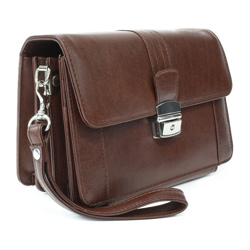 Arwel Pánska kožená etue so sklápacím registrom | hnedá 611-2415A-40 66101594