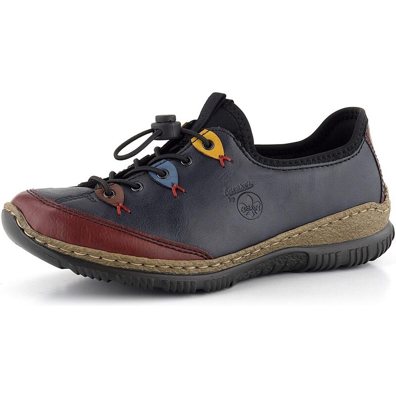 Rieker tmavo modré nazúvacie poltopánky s olivkou N3271-35 66061258