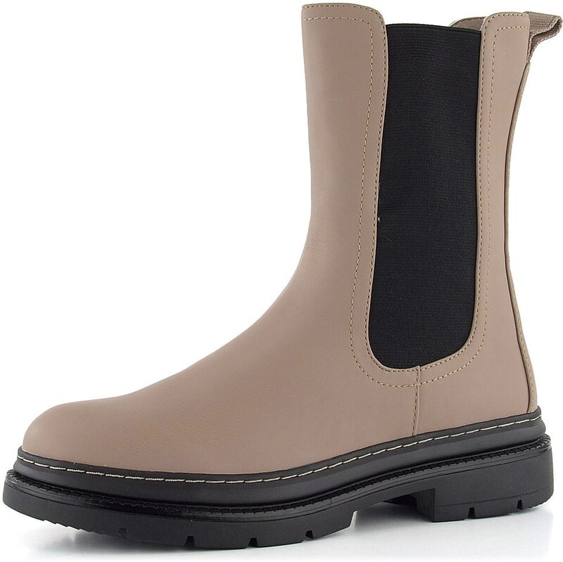 Tamaris vysoká chelsea členková obuv Taupe/Black 1-25452-29 66060878