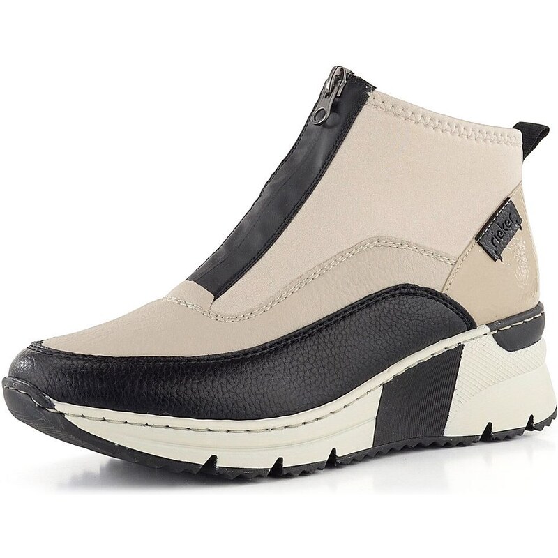 Rieker športovejšia členková obuv na kline čierna/krémová N6352-60 66061265