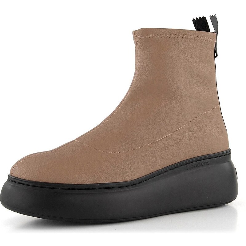 Wonders členková obuv na platforme so zadným zipsom Camelus Taupe A 66060885