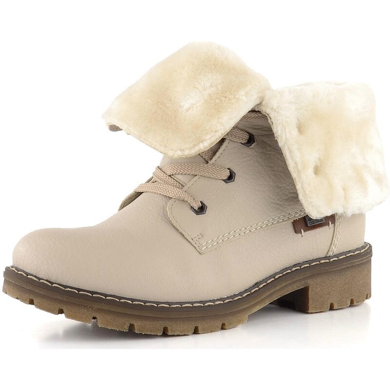 Rieker vyhrňovacia členková obuv s kožušinkou béžová Y9122-60 66060897