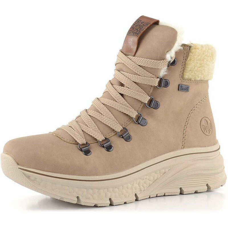 Rieker členková obuv s membránou na platforme béžová 48034-20 66060898