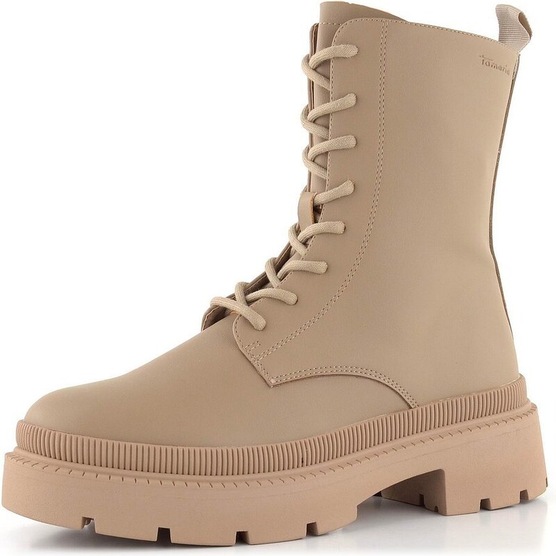 Tamaris hladká šnurovacia členková obuv Taupe 1-25215-29 66060876