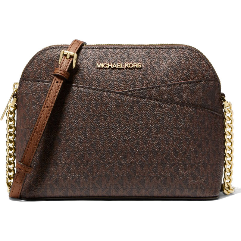 Michael Kors Jet Set Travel Medium Logo Dome Crossbody Bag Brown 36069841