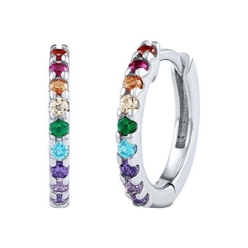 Silvego Strieborné náušnice kruhy Daymen s Brilliance Zirconia 66588439