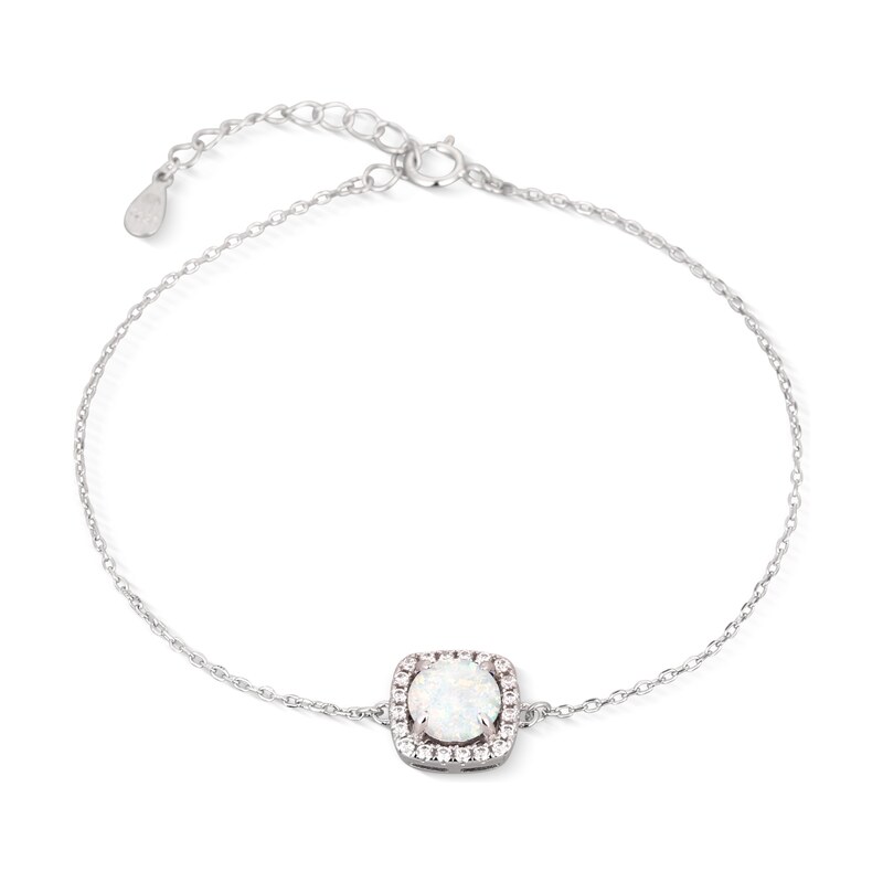Ligot Strieborný náramok s opálom a zirkónmi 46720213