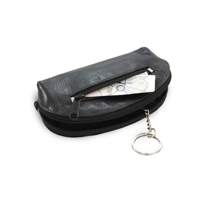 Arwel Čierna kožená dvojzipsová kľúčenka 619-0367-60 36559623