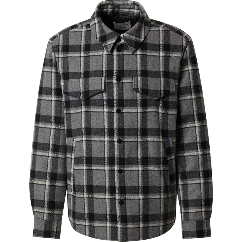 DAN FOX APPAREL Prechodná bunda Carlos sivá / čierna / biela 36160739