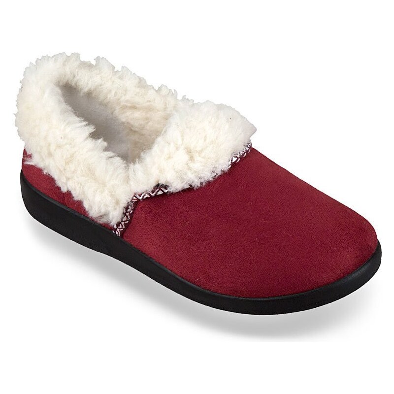 Mjartan dámske papuče - uzavreté, bordové s kožušinkou 41091085