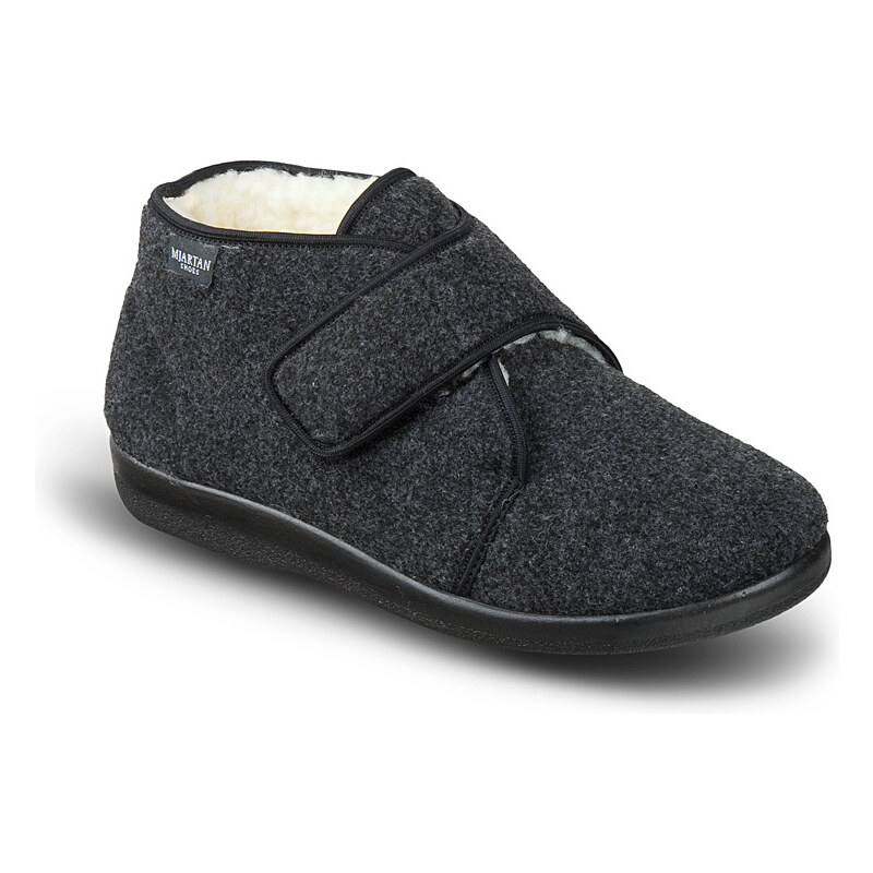 MJARTAN-Uzatvorené papuče na suchý zips z ovčej vlny