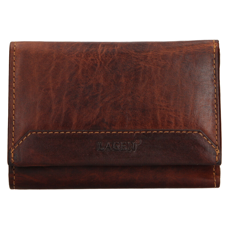 Lagen Dámska kožená peňaženka LG-210/M hnědá 36131667