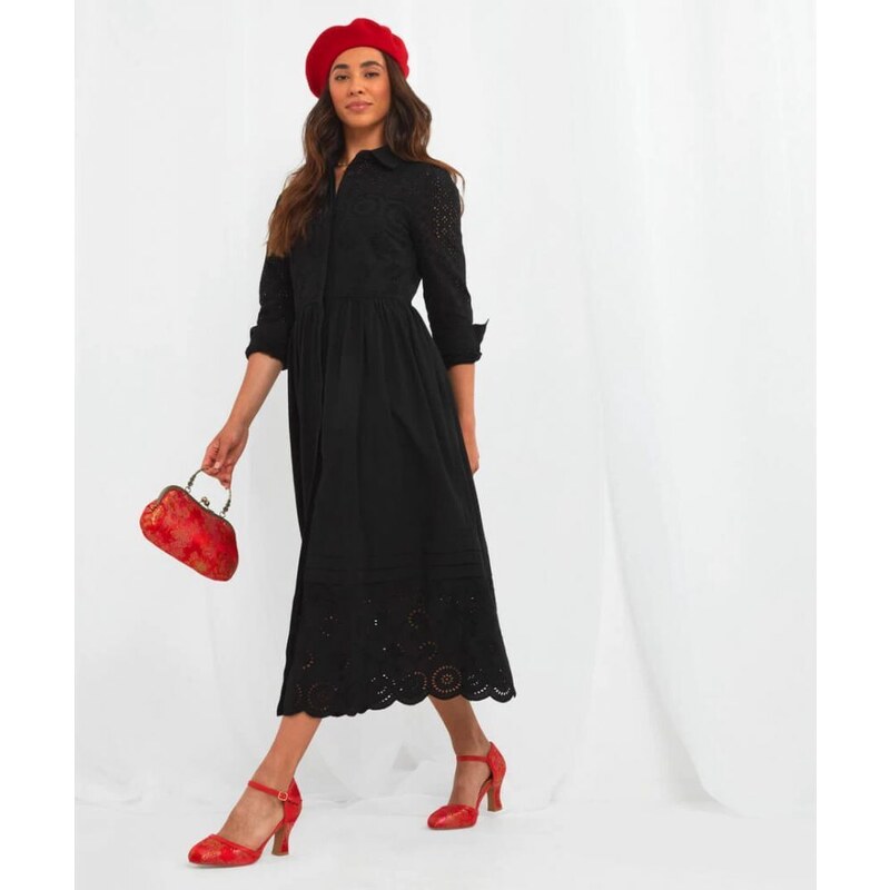 Joe Browns Čierne dlhé šaty s krajkou 36131915