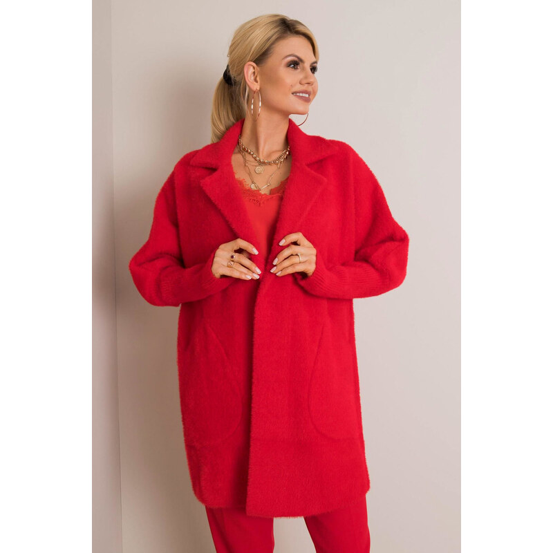 Glara Jednofarebný kabát s vlnou 36133816