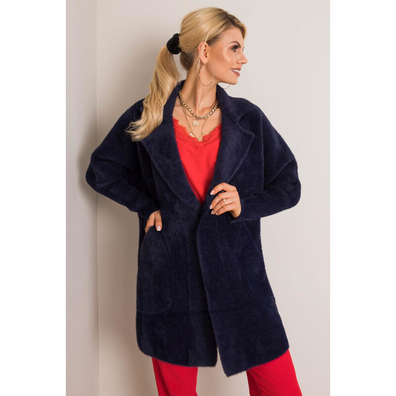 Glara Jednofarebný kabát s vlnou 36318326