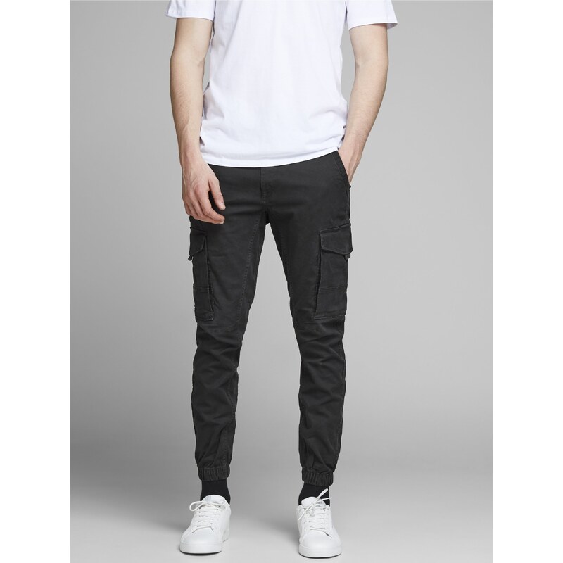 Čierne tapered fit nohavice Jack & Jones Paul 66817210
