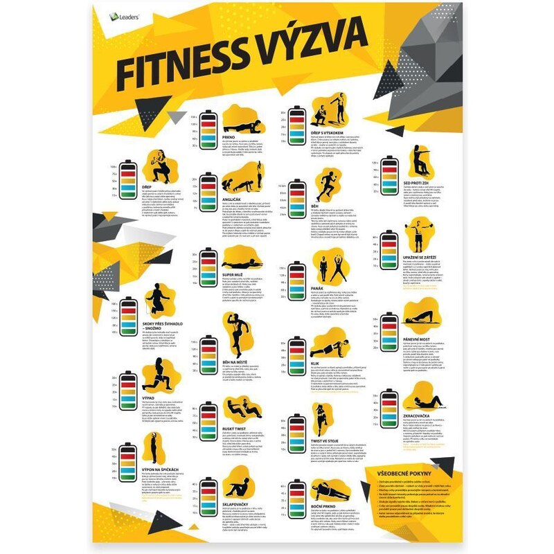 B2B Stieraci plagát – Fitness výzva s 20 cvikmi