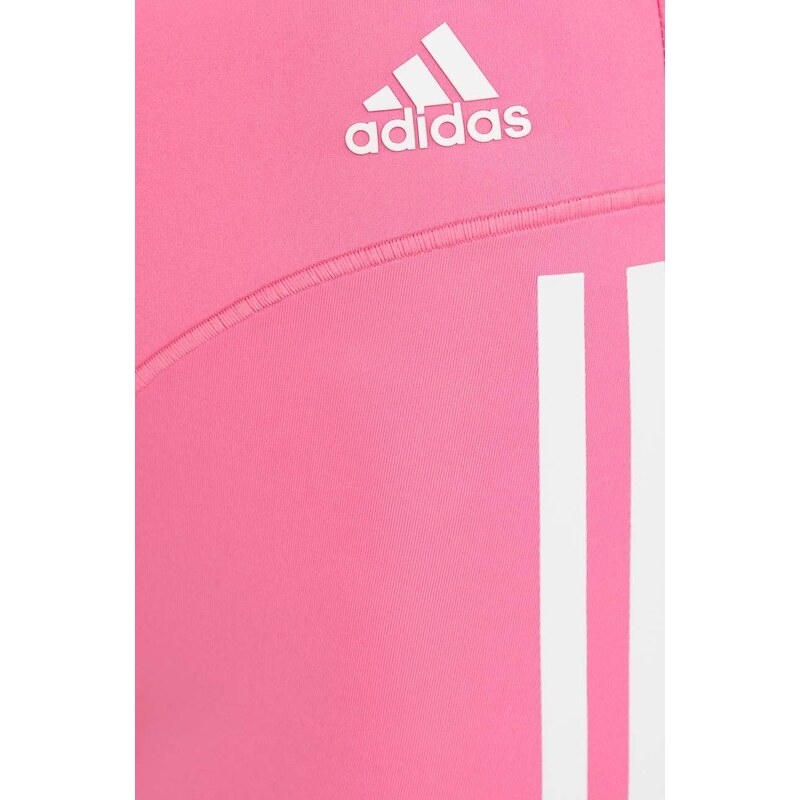 Tréningové šortky adidas Performance Hyperglam dámske, ružová farba, s potlačou, vysoký pás