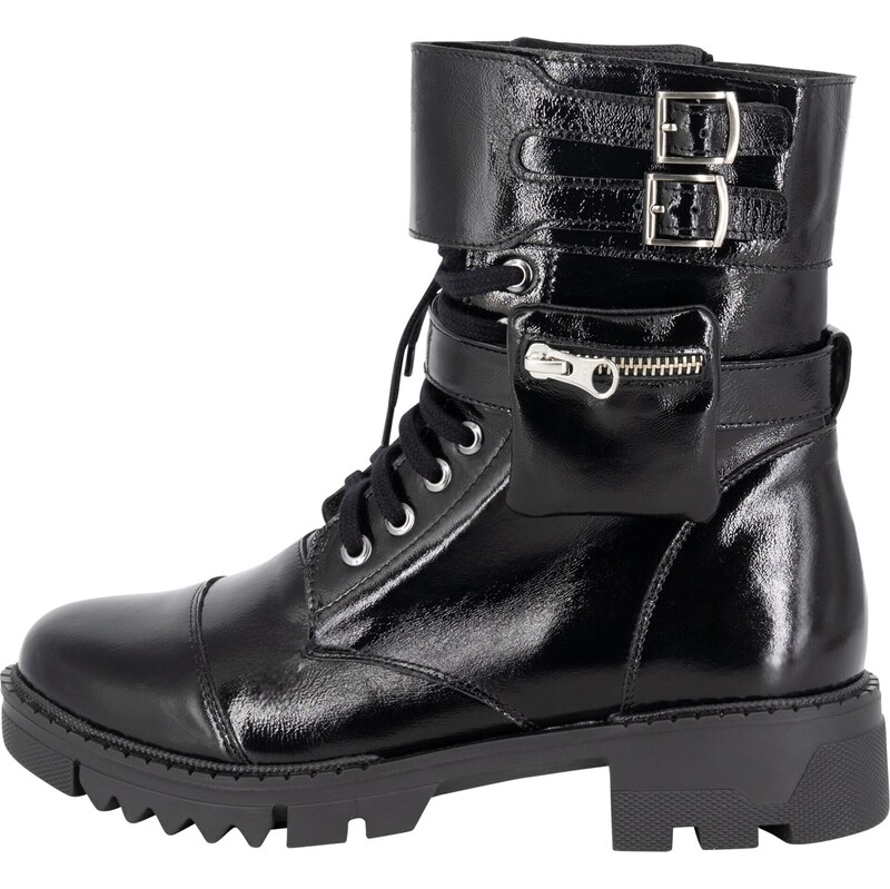 faina Šnurovacie členkové čižmy čierna 66074248