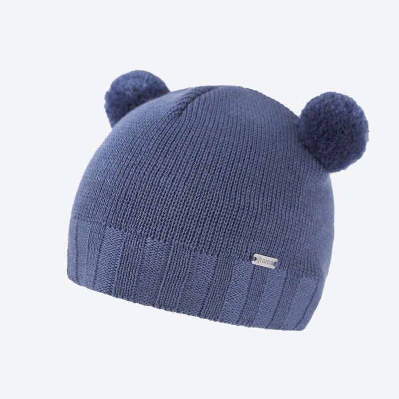 Detská pletená Merino čiapka Kama B91 107 Modrá 46771643