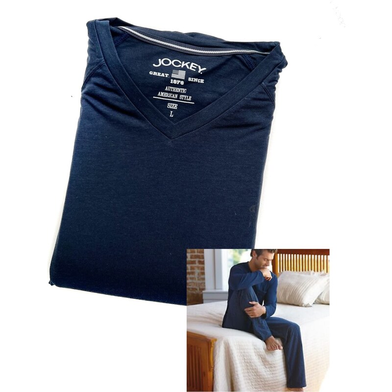 Pánske pyžamo 500205 481 tm.modrá/karo - Jockey 36221646