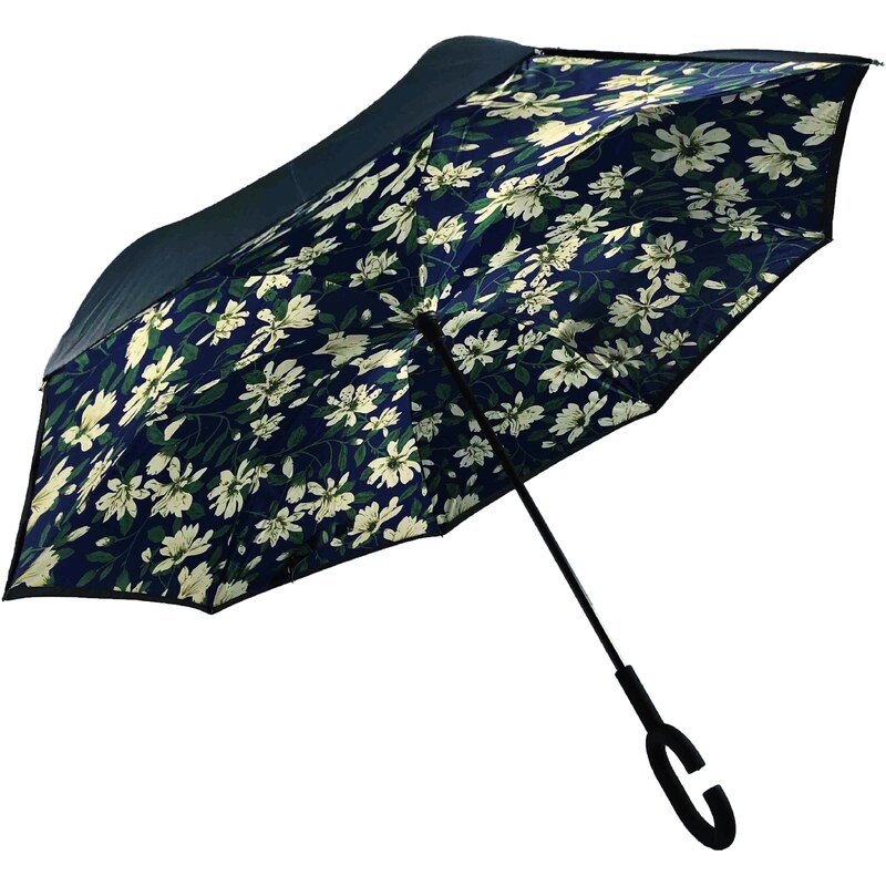 Obrátený dáždnik - floral blue