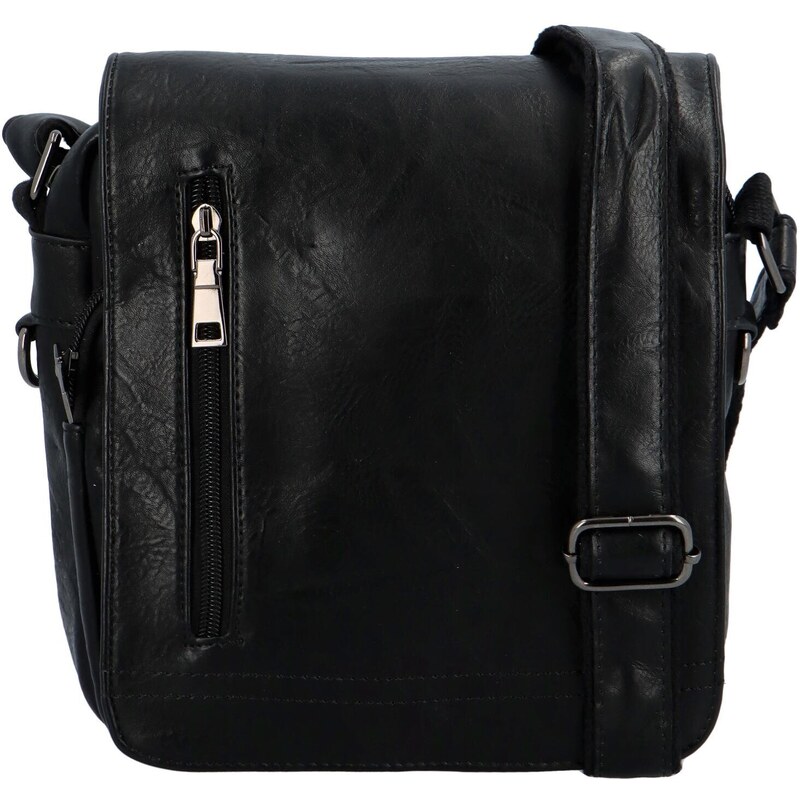 Sara Moda Pánska koženková crossbody s chlopňou Marcian, čierna 66412151