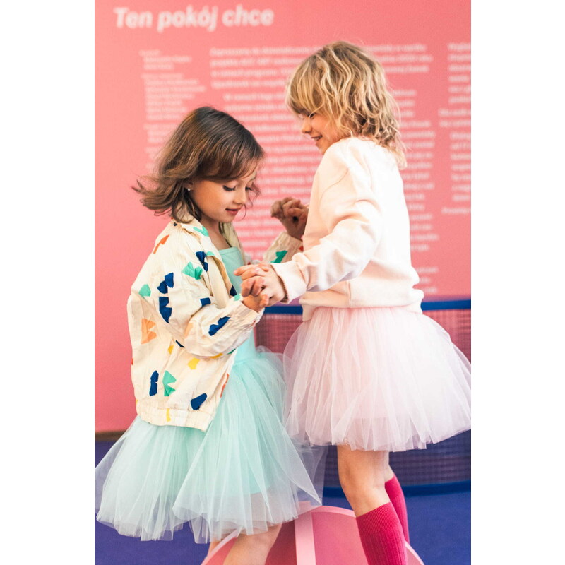 Dievčenské šaty s dlhým rukávom svetlo ružové TUTU