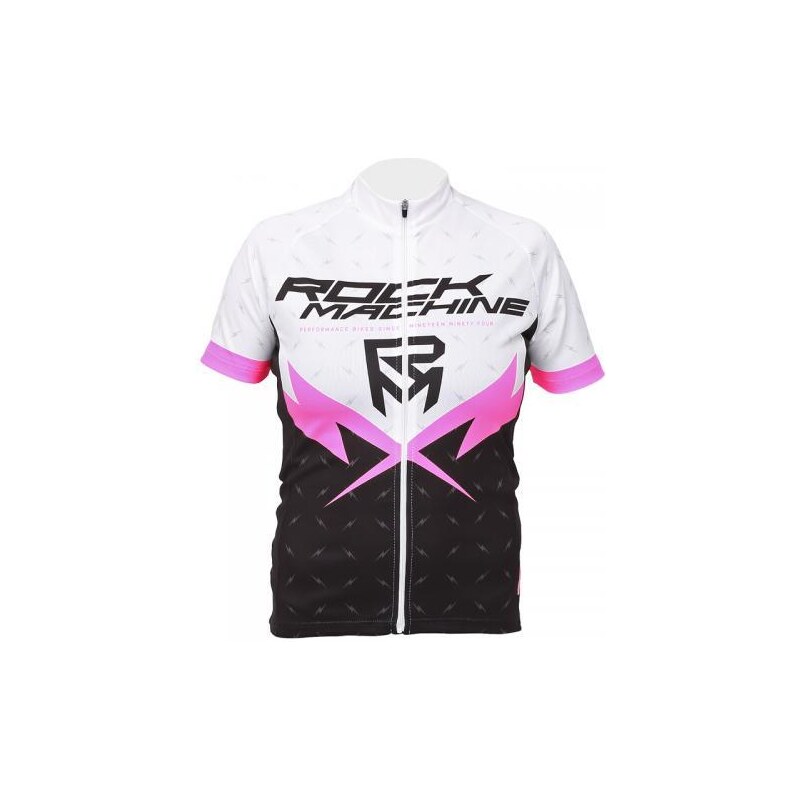 Rock Machine RM cyklistický dres flash dámsky, čierno-biely 36057760
