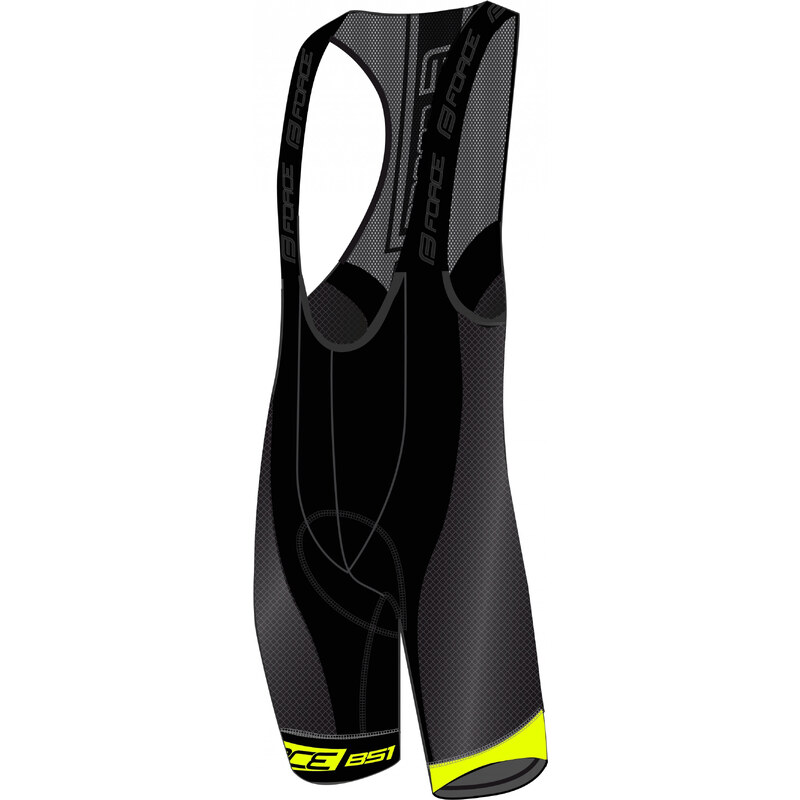 FORCE kraťasy B51 s trakmi a vložkou,čierno-fluo 36059372