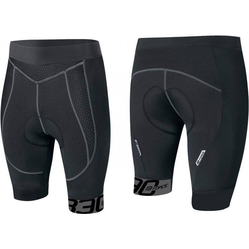FORCE kraťasy B30 do pásu s vložkou,čierno-šedé 36376473