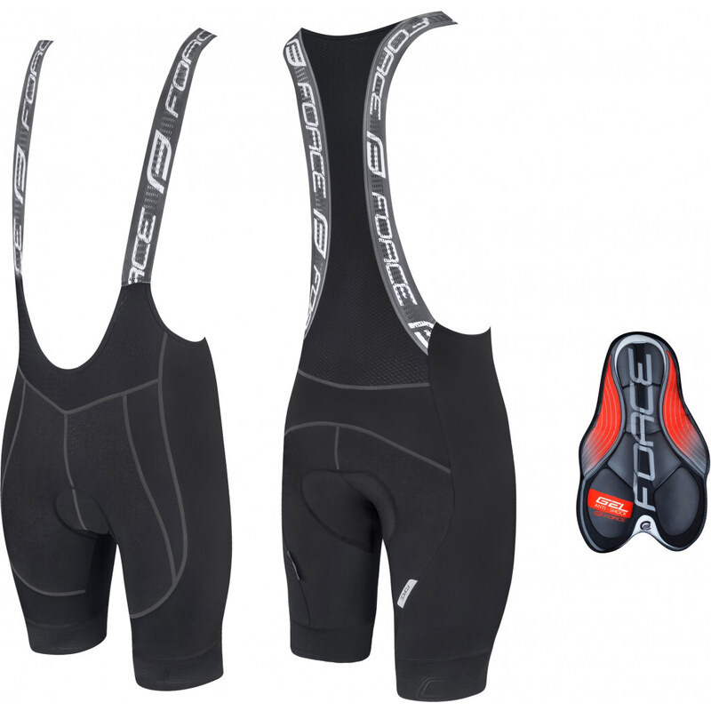 FORCE kraťasy FAME s trakmi a vložkou, čierne 36059383