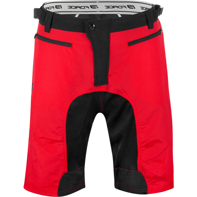FORCE kraťasy MTB-11 s odnímateľnou vložkou, červené 36059388