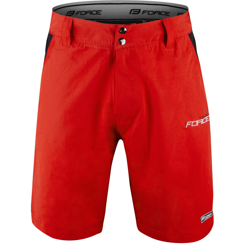 FORCE nohavice krátke BLADE MTB s odnímateľnou vložkou, červené veľ.: 36059407