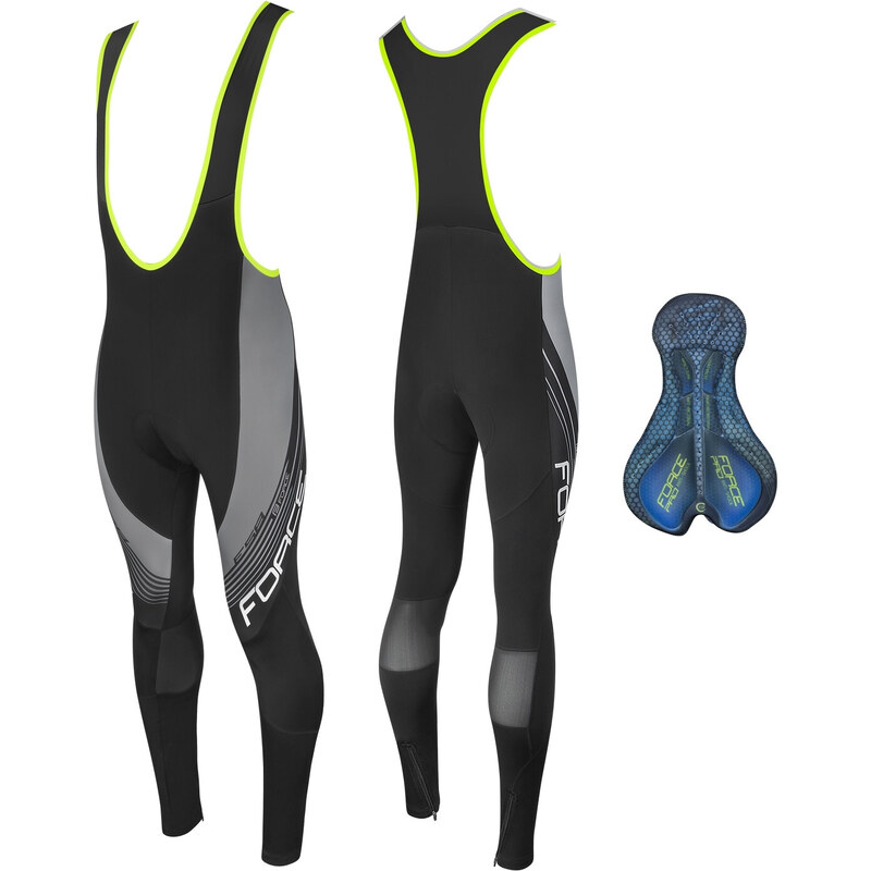 FORCE F58 nohavice s trakmi a vložkou, čierno-šedé 36059405